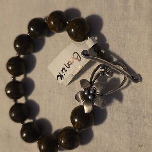 Beautiful B1365 Retired Silpada Sterling Silver Bronzite Bracelet